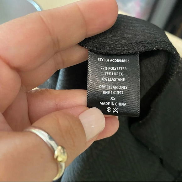 ✨NWT ASTR The Label Black Sparkle Danika Bodycon One Shoulder Mini Dress XS - Picture 10 of 11